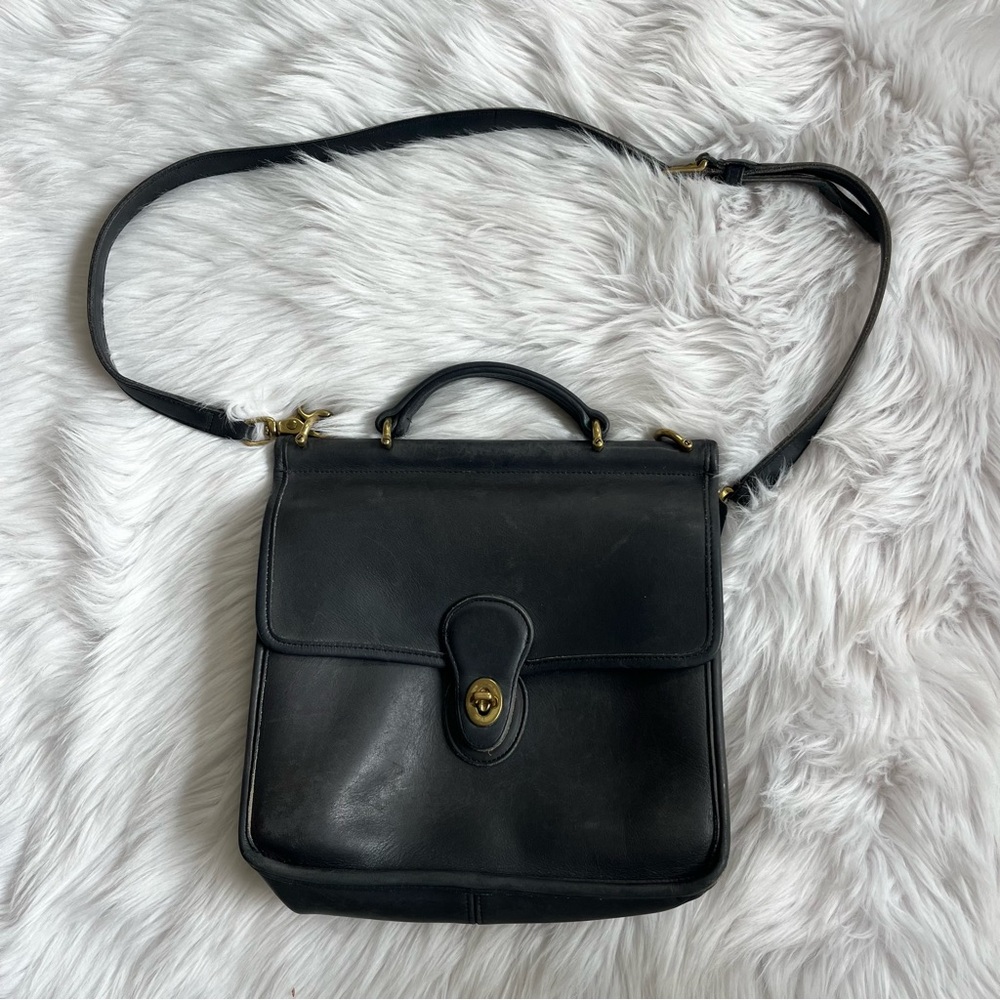 Coach Vintage Willis Black Leather Shoulder Bag